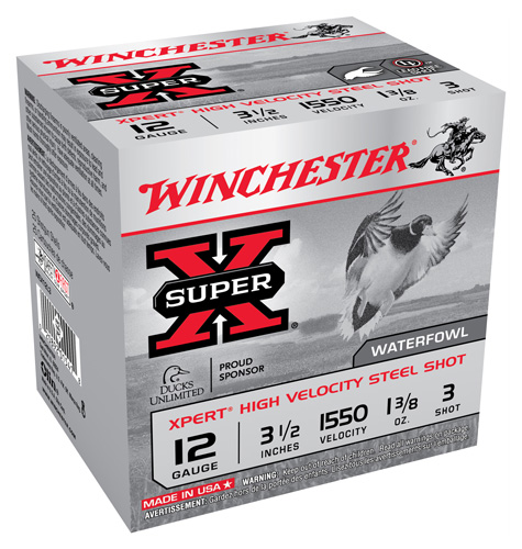 WINCHESTER XPERT 12GA 1550F #3 3.5"STEEL 1-3/8OZ 25RD 10BX/CS - for sale