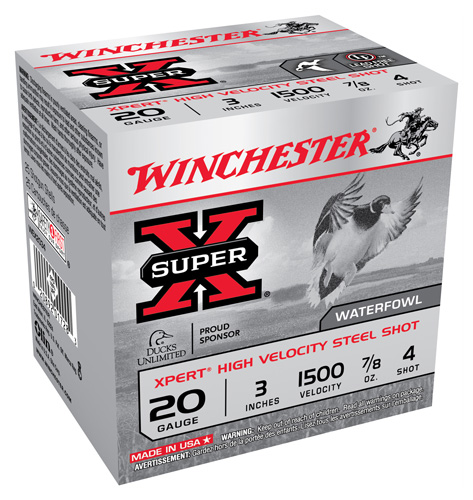 WINCHESTER XPERT STEEL 20GA 3" 1500FPS 7/8OZ #4 25RD 10BX/CS - for sale