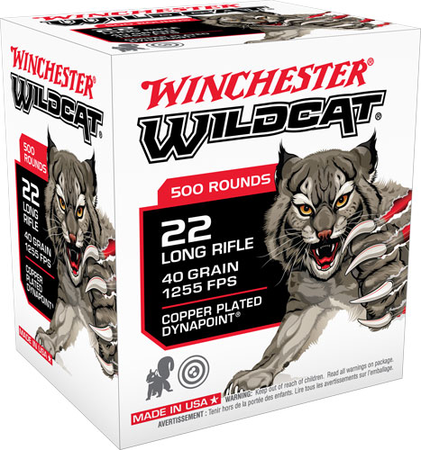 WINCHESTER WILDCAT 22LR 40GR 1255FPS LEAD-RN 500RD 10BX/CS - for sale