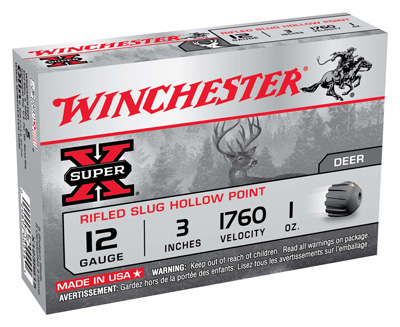 WINCHESTER SUPER-X RIFLED SLUG 12GA 3" 1OZ 1760FP 5RD 50BX/CS - for sale