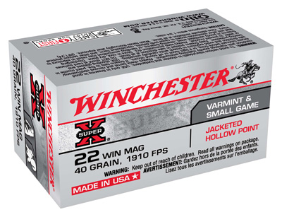 WINCHESTER SUPER-X 22 WMR 1910FPS 40GR JHP 50RD 40BX/CS - for sale