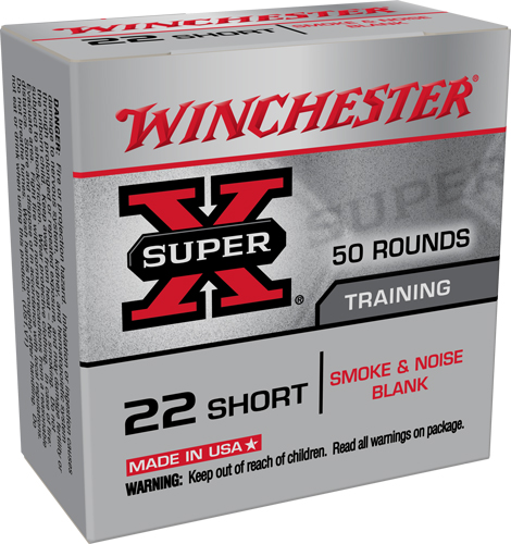 WINCHESTER BLANKS 22 SHORT SMOKE & NOISE 50RD 100BX/CS - for sale