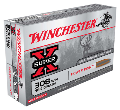 WINCHESTER SUPER-X 308 WIN 180GR POWER POINT 20RD 10BX/CS - for sale