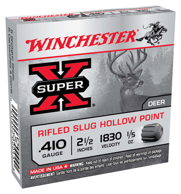 WINCHESTER SUPER-X 410 2.5" 1/5OZ RIFLED SLUG 5RD 50BX/CS - for sale