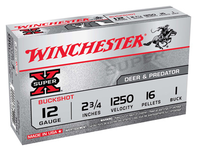 WINCHESTER SUPER-X 12GA 2.75" #1 BUCK 16 PELLETS 5RD 50BX/CS - for sale