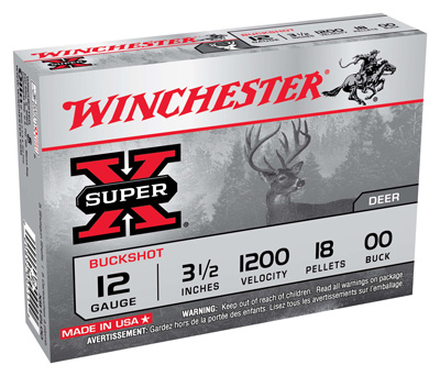WINCHESTER SUPER-X 12GA 3.5" 1200FPS 00BK 18PLT 5RD 50BX/CS - for sale