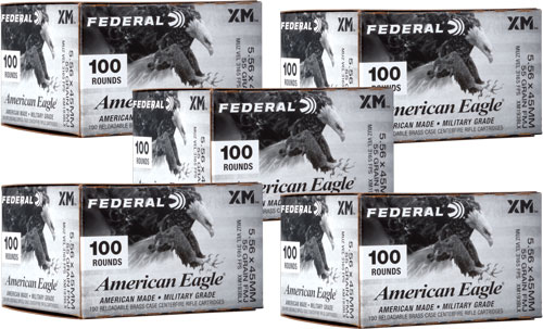FEDERAL AE 5.56X45 55GR CASE LOT 500RD FMJ BT - for sale