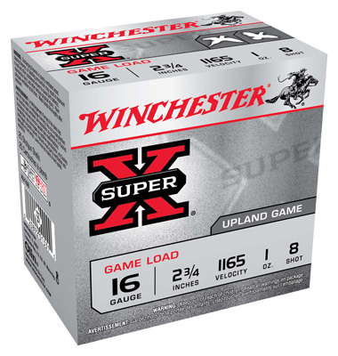 WINCHESTER SUPER-X 16GA 2.75" 25RD 10BX/CS 1165FPS 1OZ #8 - for sale
