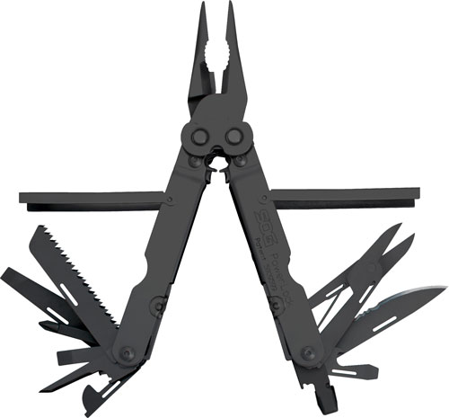 SOG MULTI-TOOL POWERLOCK BLACK OXIDE W/SHEATH 18 TOOLS - for sale