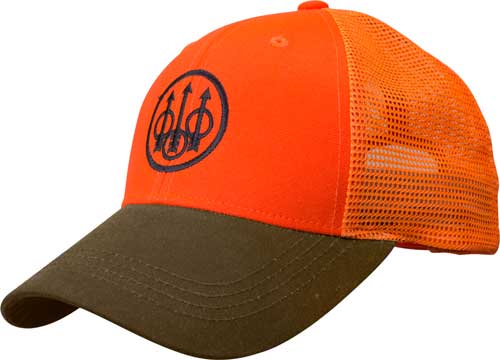 BERETTA CAP UPLAND TRUCKER BLAZE MESH BACK ORANGE/TOBACCO - for sale