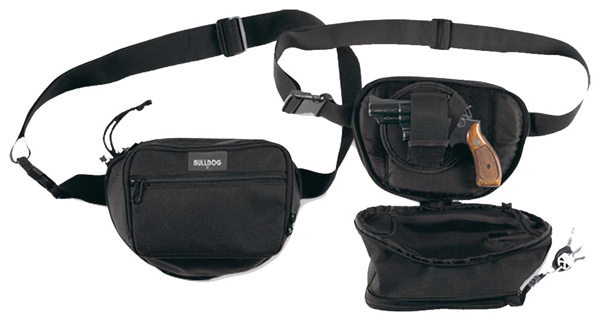 BULLDOG FANNY PACK HOLSTER FOR SM GUN BLACK 9" W/ UNIV HOLSTR - for sale