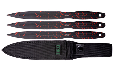 CRKT ONION THROWING KNIVES 6.25" BLACK/RED 3-PACK W/SHTH - for sale