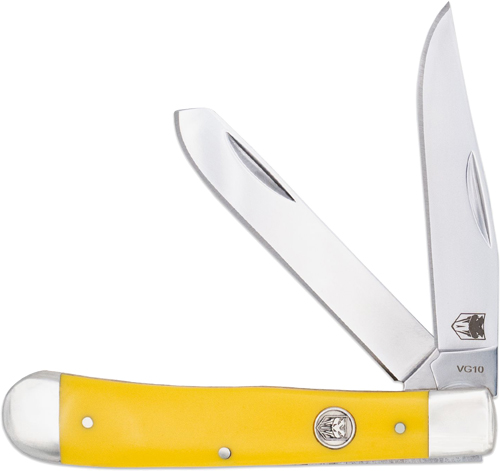COBRATEC TRAPPER TWO BLADE G-10 YELLOW DELRIN/SS SLIP JNT - for sale