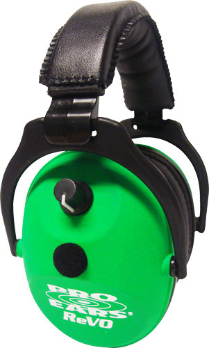 PRO EARS REVO EAR MUFF ELECTRONIC NEON GREEN! - for sale