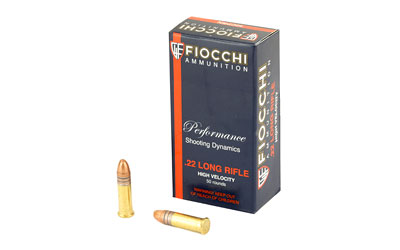 FIOCCHI 22LR 40GR PLATED SOLID POINT 1250FPS 50RD 100BX/CS - for sale
