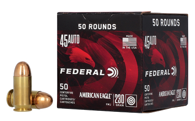 FEDERAL AE 45 ACP 230GR FMJ 50RD 10BX/CS - for sale