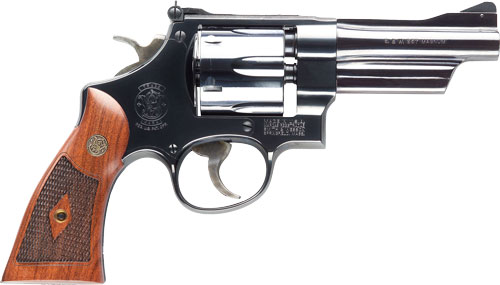 S&W 27 CLASSIC 357MAG 4"AS BLUED CHECKERED WOOD GRIPS - for sale