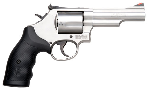 S&W 69 44MAG 4.25" ADJ 5-SHOT STAINLESS RUBBER - for sale