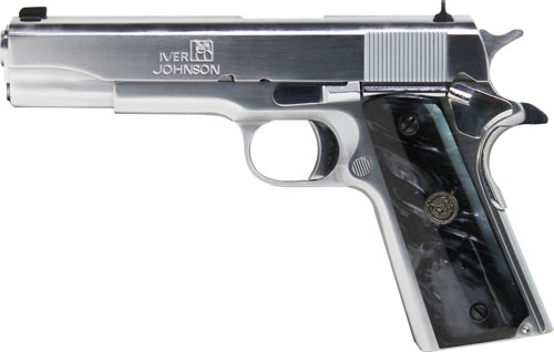 IVER JOHNSON 1911A1 38 SUPER 5" FS 9RD CHROME BLACK PEARL - for sale