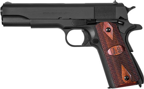 AUTO-ORDNANCE 1911A1 45ACP MATTE BLACK WOOD GRIPS US LOGO - for sale