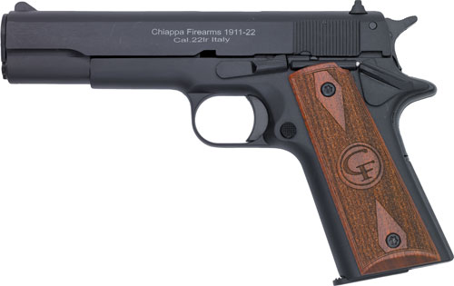 CHIAPPA 1911-22 22LR 5" FS 10RD BLACK/WOOD - for sale