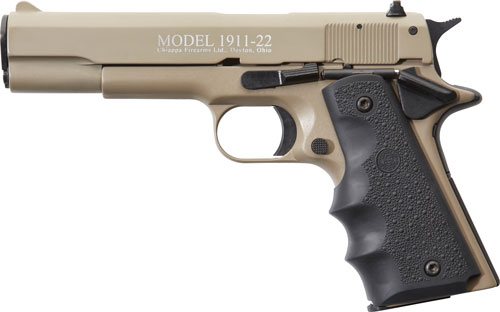 CHIAPPA 1911-22 22LR 5" FS 10RD TAN/RUBBER - for sale