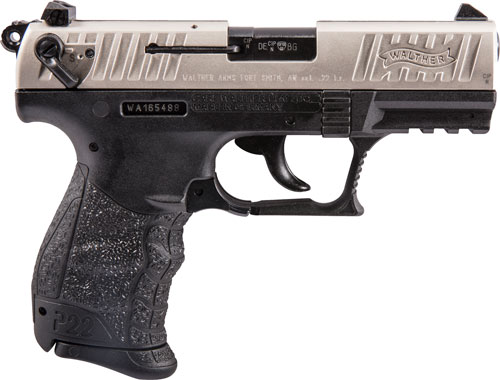 WALTHER P22 CA 22LR 3.42" AS 10-SHOT E-NICKEL SLIDE - for sale