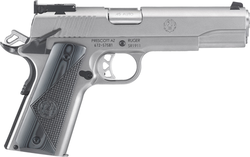 RUGER SR1911 TARGET .45ACP ADJ STAINLESS G10 GRIPS - for sale