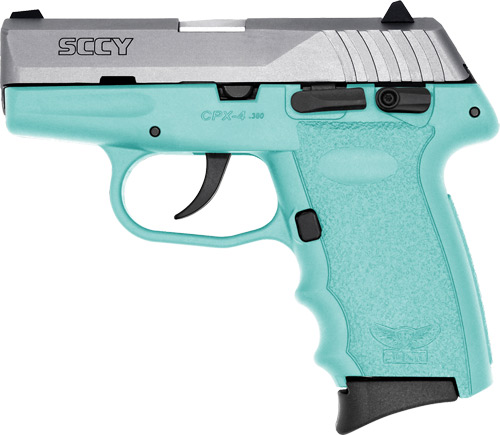SCCY CPX4-TT PISTOL DAO .380 10RD SS/SCCY BLUE W/SAFETY - for sale