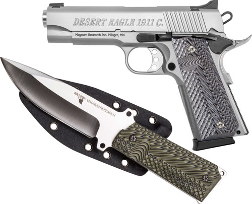 DESERT EAGLE 1911 COMMANDER 45ACP 4.3" FS SS G10 W/KNIFE - for sale