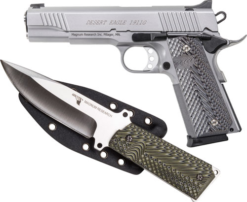 DESERT EAGLE 1911 GOVERNMENT 45ACP 5" FS SS WOOD W/KNIFE - for sale