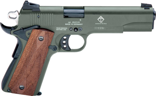 GERMAN SPORT 1911 22LR 5" OD GREEN/FAUX WOOD 10RD - for sale