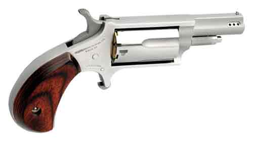 NAA MINI-REVOLVR 22WMR 1-5/8" PORTED S/S MATTE WOOD - for sale
