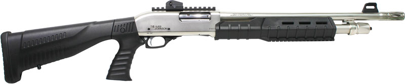 IVER JOHNSON PUMP 12GA 3" 18" NICKEL QD PISTOL GRIP STOCK - for sale