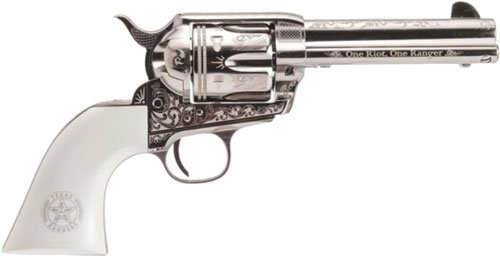 CIMARRON TEXAS RANGERS .45LC PW FS 4.75" ENGRAVED NICKEL - for sale