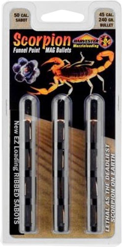 HARVESTER SCORPION 50 CAL 240GR .451 POLY TIP SABOT 12PK - for sale