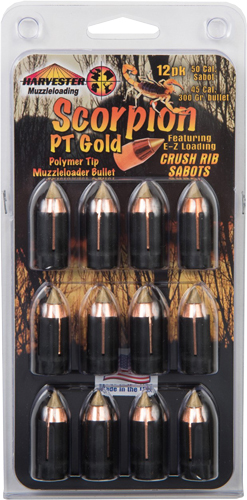 HARVESTER SCORPION 50 CAL 300GR .451 POLY TIP SABOT 12PK - for sale