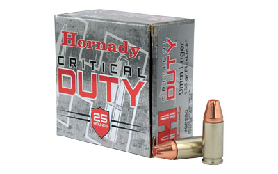 HORNADY CRITICAL DUTY 9MM LUGER 135GR 25RD 10BX/CS - for sale