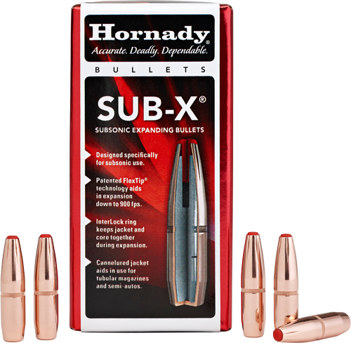 HORNADY BULLETS 30 CAL .308 190GR. SUBSONIC 100CT 15BX/CS - for sale