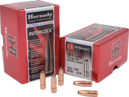 HORNADY BULLETS 303 CAL .312 174GR RN 100CT 15BX/CS - for sale