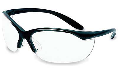 HOWARD LEIGHT VAPOR II GLASSES BLACK FRAME/CLEAR LENS - for sale