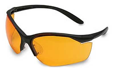 HOWARD LEIGHT VAPOR II GLASSES BLACK FRAME/ORANGE LENS - for sale