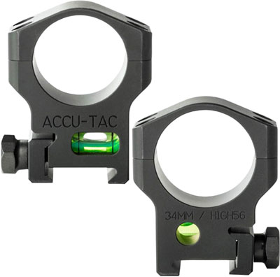 ACCU-TAC 34MM SCOPE RINGS STEEL FLAT BLACK - for sale