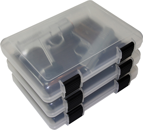 MTM IN-SAFE HANDGUN STORAGE CASE 9" CLEAR SMOKE 3-PACK - for sale