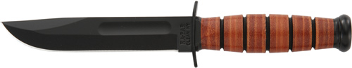 KA-BAR FIGHTING/UTILITY KNIFE 5.25" SHORT W/LTHR SHTH USMC - for sale