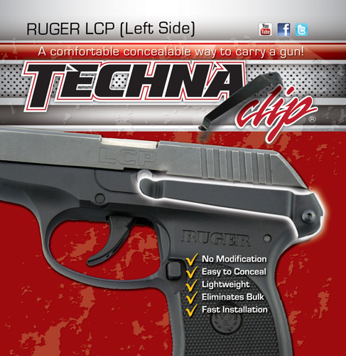 TECHNA CLIP HANDGUN RETENTION CLIP RUGER LCP LEFT SIDE - for sale