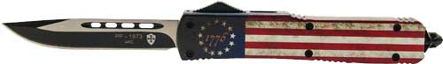 TEMPLAR KNIFE SLIM OTF BETSY ROSS FLAG 3.1" BLACK DROP PNT - for sale