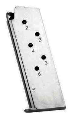 MEC-GAR MAGAZINE 1911 OFFICERS 45ACP 6RD NICKEL - for sale