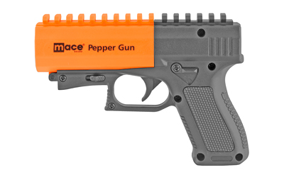 MACE PEPPER SPRAY PEPPER GUN W/STROBE LED ORANGE/BLACK 28G - for sale