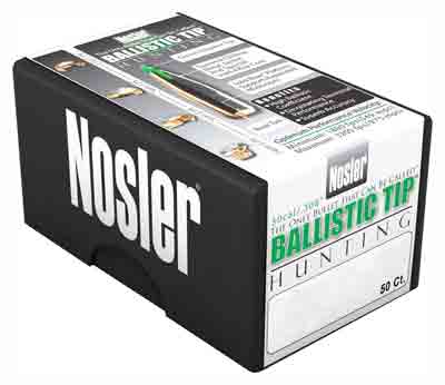 NOSLER BULLETS 30 CAL .308 165GR BALLISTIC TIP 50CT - for sale